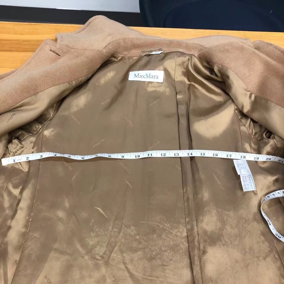 Max Mara Camel Wool Cashmere Vintage 1990s Longline Coat Made in Italy - Picture 8 of 10